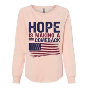 Hope Is Making A Comeback Us Flag Kamala Harris Tim Walz Premium Womens California Wash Sweatshirt