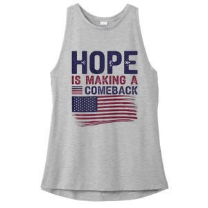 Hope Is Making A Comeback Us Flag Kamala Harris Tim Walz Premium Ladies PosiCharge Tri-Blend Wicking Tank