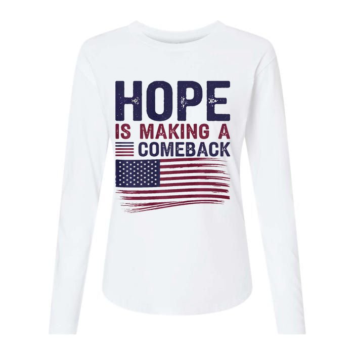 Hope Is Making A Comeback Us Flag Kamala Harris Tim Walz Premium Womens Cotton Relaxed Long Sleeve T-Shirt