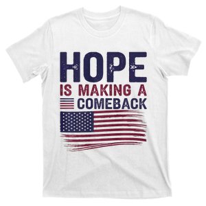 Hope Is Making A Comeback Us Flag Kamala Harris Tim Walz Premium T-Shirt