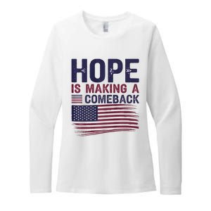 Hope Is Making A Comeback Us Flag Kamala Harris Tim Walz Premium Womens CVC Long Sleeve Shirt