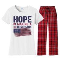 Hope Is Making A Comeback Us Flag Kamala Harris Tim Walz Premium Women's Flannel Pajama Set