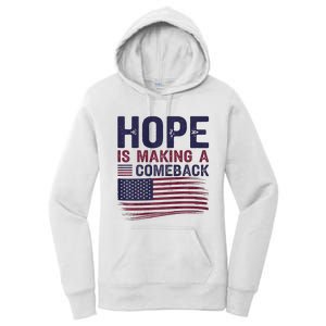 Hope Is Making A Comeback Us Flag Kamala Harris Tim Walz Premium Women's Pullover Hoodie