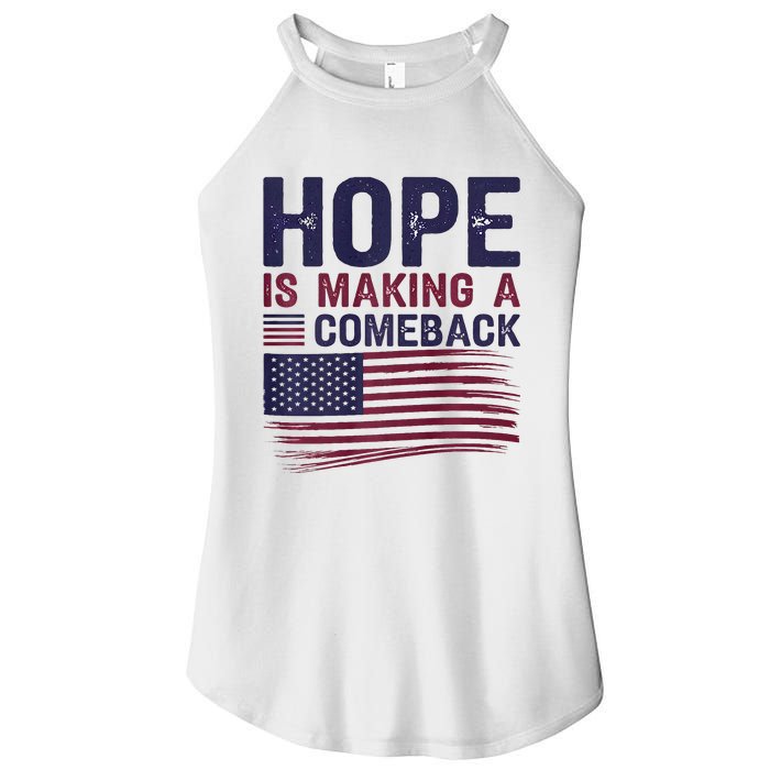 Hope Is Making A Comeback Us Flag Kamala Harris Tim Walz Premium Women's Perfect Tri Rocker Tank