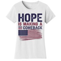 Hope Is Making A Comeback Us Flag Kamala Harris Tim Walz Premium Women's T-Shirt