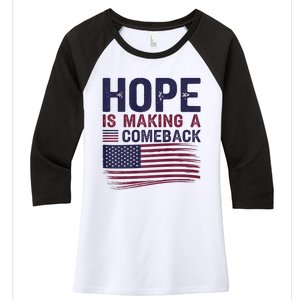 Hope Is Making A Comeback Us Flag Kamala Harris Tim Walz Premium Women's Tri-Blend 3/4-Sleeve Raglan Shirt