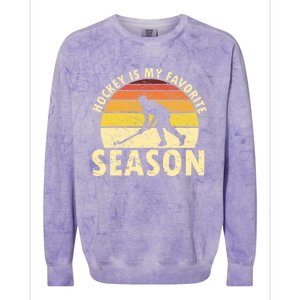 Hockey Is My Favorite Season Retro Field Hockey Player Meaningful Gift Colorblast Crewneck Sweatshirt