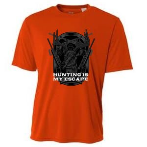 Hunting Is My Escape Introvert Hunter Antisocial Meaningful Gift Cooling Performance Crew T-Shirt