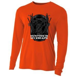 Hunting Is My Escape Introvert Hunter Antisocial Meaningful Gift Cooling Performance Long Sleeve Crew