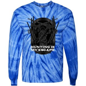 Hunting Is My Escape Introvert Hunter Antisocial Meaningful Gift Tie-Dye Long Sleeve Shirt