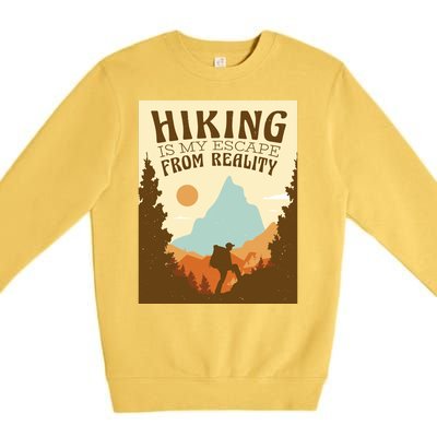 Hiking Is My Escape From Reality Premium Crewneck Sweatshirt