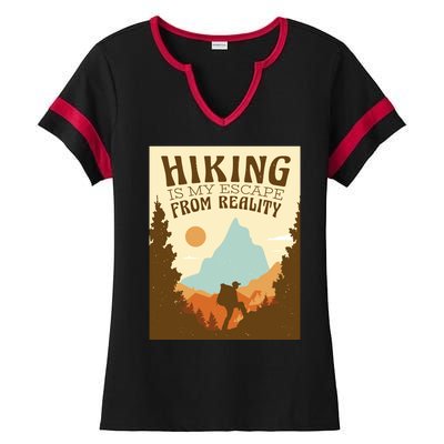 Hiking Is My Escape From Reality Ladies Halftime Notch Neck Tee