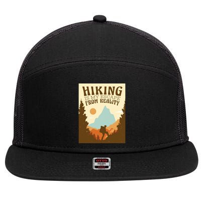 Hiking Is My Escape From Reality 7 Panel Mesh Trucker Snapback Hat