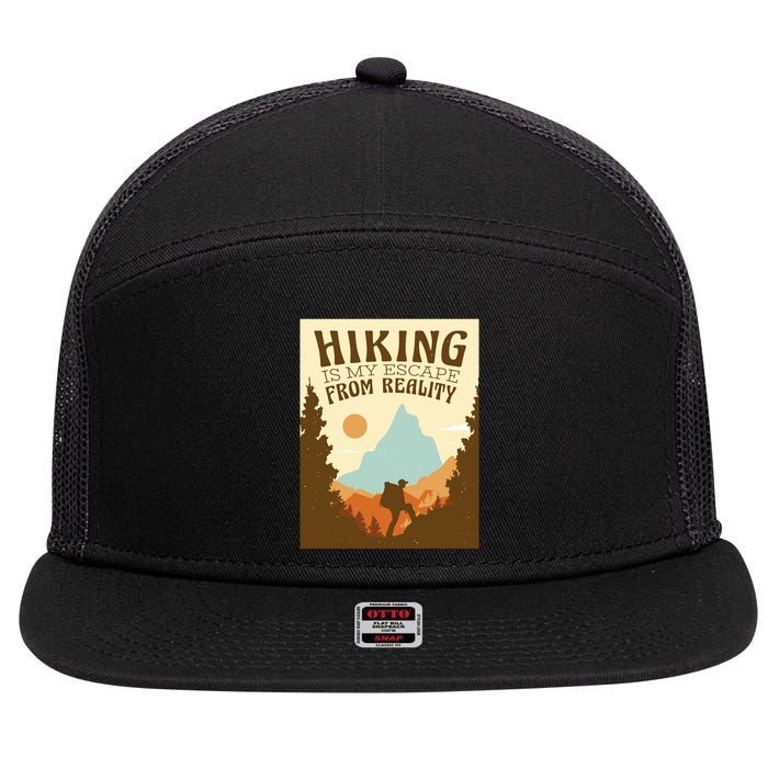 Hiking Is My Escape From Reality 7 Panel Mesh Trucker Snapback Hat