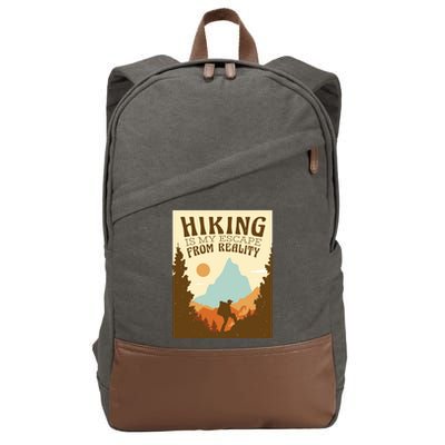 Hiking Is My Escape From Reality Cotton Canvas Backpack