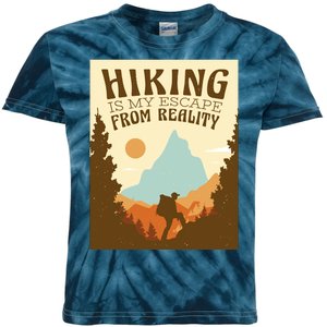 Hiking Is My Escape From Reality Kids Tie-Dye T-Shirt