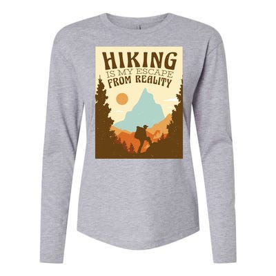 Hiking Is My Escape From Reality Womens Cotton Relaxed Long Sleeve T-Shirt