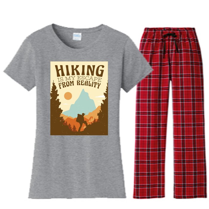 Hiking Is My Escape From Reality Women's Flannel Pajama Set