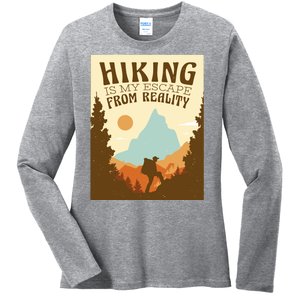 Hiking Is My Escape From Reality Ladies Long Sleeve Shirt