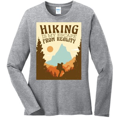 Hiking Is My Escape From Reality Ladies Long Sleeve Shirt