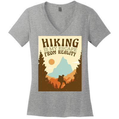 Hiking Is My Escape From Reality Women's V-Neck T-Shirt