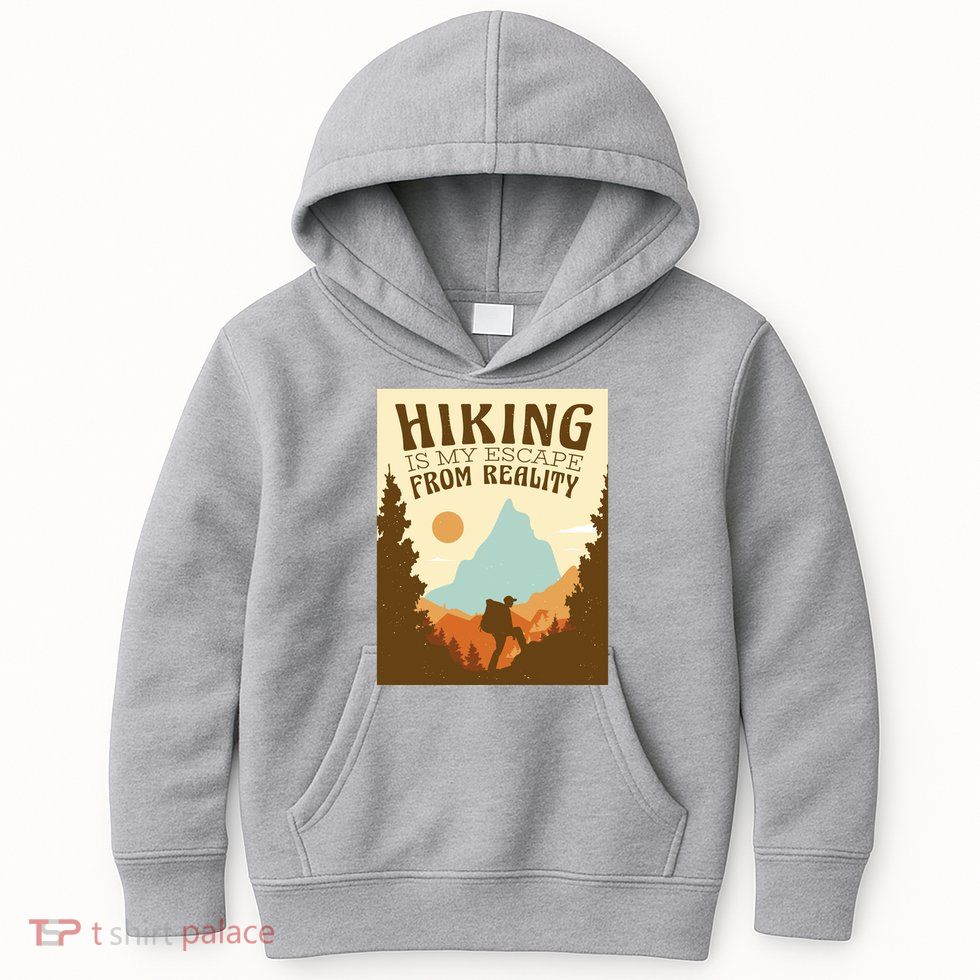 Hiking Is My Escape From Reality Kids Hoodie