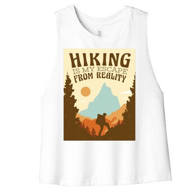 Hiking Is My Escape From Reality Women's Racerback Cropped Tank