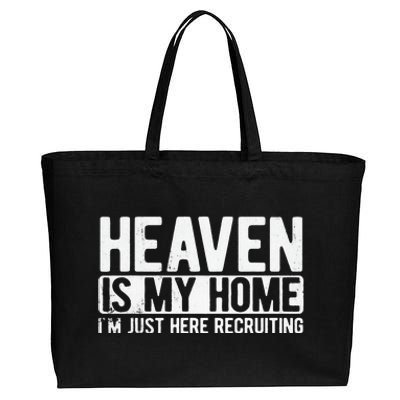 Heaven Is My Home Christian Religious Jesus Cotton Canvas Jumbo Tote