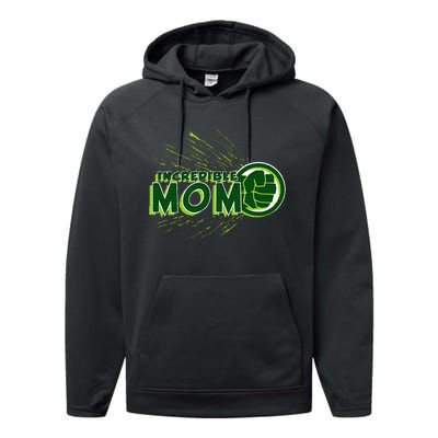 H.U.L.K Incredible Mom Family Trip Vacation Mother’S Day Performance Fleece Hoodie