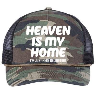 Heaven Is My Home IM Just Here Recruiting Christian Tree Cute Gift Retro Rope Trucker Hat Cap