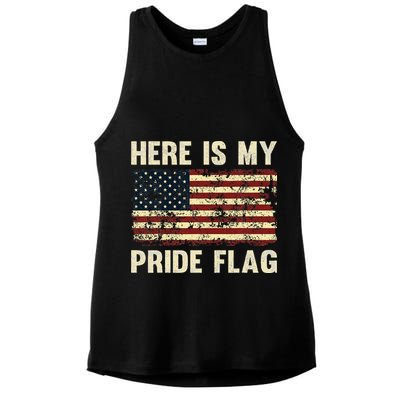 Here Is My Pride Flag Ladies PosiCharge Tri-Blend Wicking Tank
