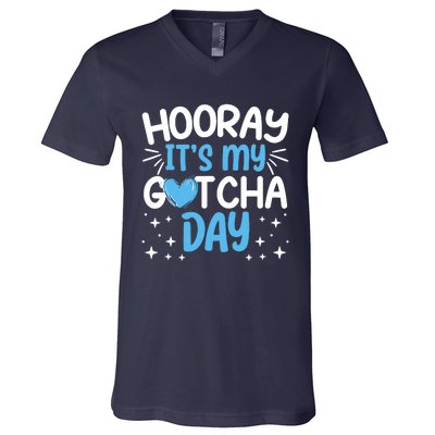 Hooray ItS My Gotcha Day Adoption Day Officially Adopted V-Neck T-Shirt