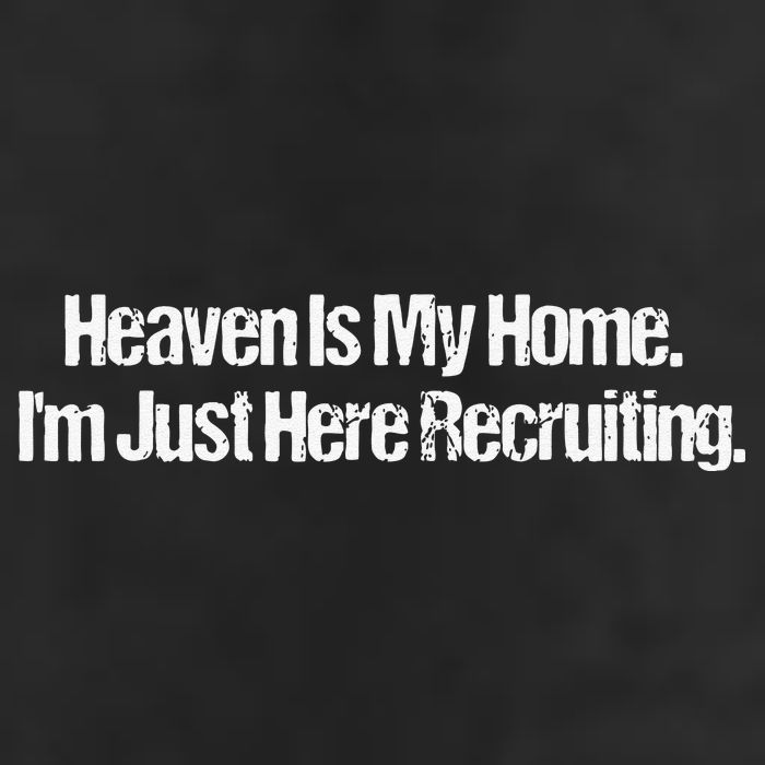 Heaven Is My Home Im Just Here Recruiting Jesus Christian 7 Panel Mesh Trucker Snapback Hat