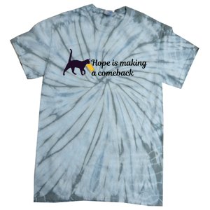 Hope Is Making A Comeback Funny Cat Trump Hair Kamala Harris Tie-Dye T-Shirt