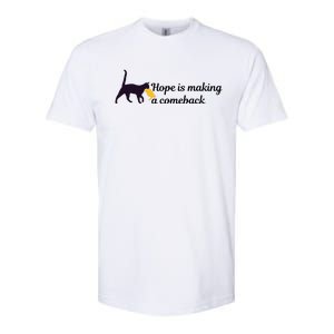 Hope Is Making A Comeback Funny Cat Trump Hair Kamala Harris Softstyle CVC T-Shirt