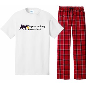 Hope Is Making A Comeback Funny Cat Trump Hair Kamala Harris Pajama Set