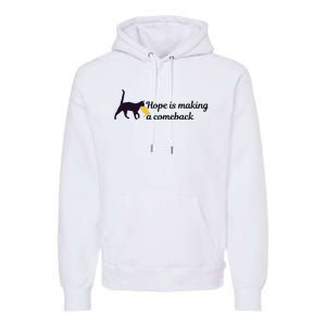 Hope Is Making A Comeback Funny Cat Trump Hair Kamala Harris Premium Hoodie