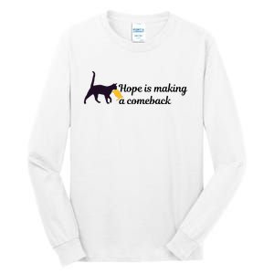 Hope Is Making A Comeback Funny Cat Trump Hair Kamala Harris Tall Long Sleeve T-Shirt