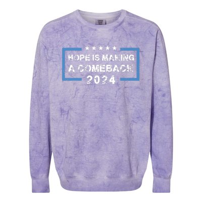 Hope Is Making A Comeback Democrats Vintage 2024 Colorblast Crewneck Sweatshirt