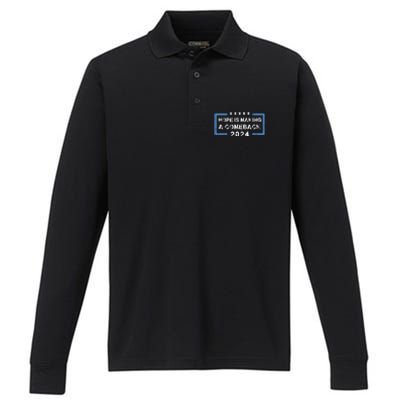 Hope Is Making A Comeback Democrats Vintage 2024 Performance Long Sleeve Polo