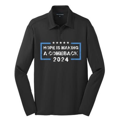 Hope Is Making A Comeback Democrats Vintage 2024 Silk Touch Performance Long Sleeve Polo