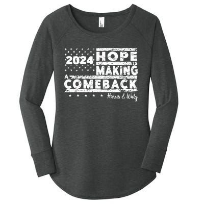 Hope Is Making A Comeback Harris Walz Women's Perfect Tri Tunic Long Sleeve Shirt