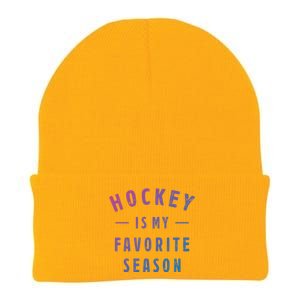 Hockey Is My Favorite Season Cool Saying For Sports Lovers Cute Gift Knit Cap Winter Beanie