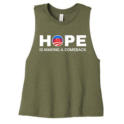 Hope Is Making A Comeback Harris Walz Women's Racerback Cropped Tank