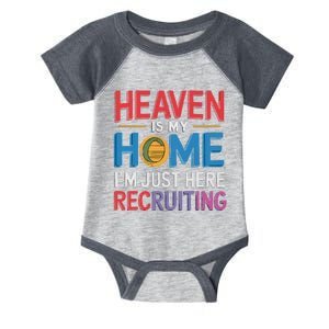 Heaven Is My Home IM Just Here Recruiting Proud Religious Infant Baby Jersey Bodysuit