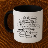 Hello In Many Languages Translator Globetrotter Polyglot Mug