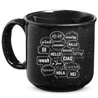 Hello In Many Languages Translator Globetrotter Polyglot 15oz Campfire Ceramic Mug