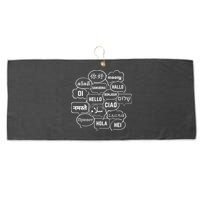 Hello In Many Languages Translator Globetrotter Polyglot Large Microfiber Waffle Golf Towel