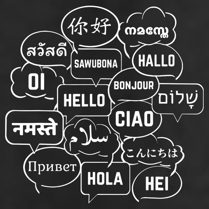 Hello In Many Languages Translator Globetrotter Polyglot 25L Jumbo Tote