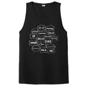 Hello In Many Languages Translator Globetrotter Polyglot PosiCharge Competitor Tank